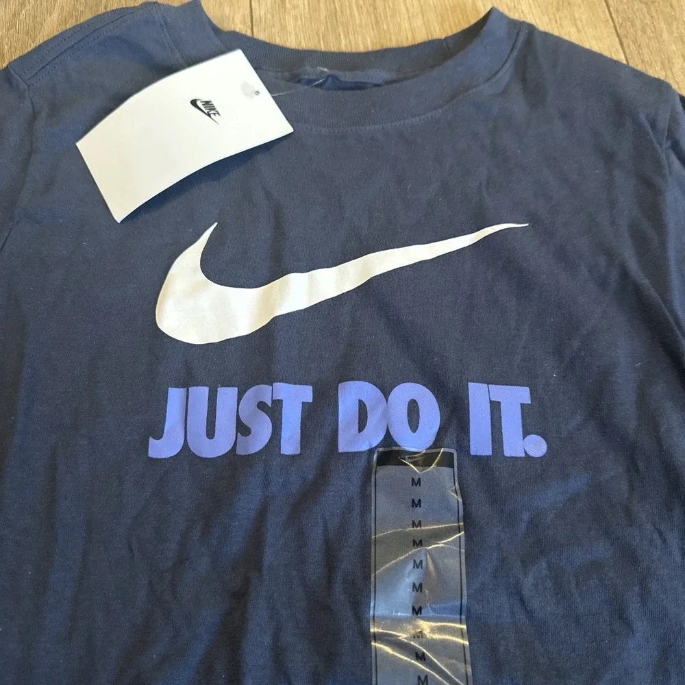 Nike Boys THE NIKE TEE Graphic Logo SS‎ Blue Size Med (7-8) NEW